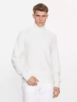 Свитер с высоким воротником обычного кроя Armani Exchange, белый