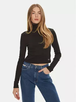 Свитер с высоким воротником обычного кроя Calvin Klein Jeans, черный