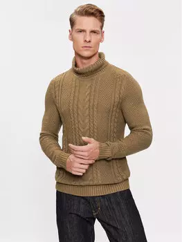 Свитер с высоким воротником обычного кроя Jack&Jones, коричневый