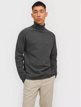 Свитер с высоким воротником обычного кроя Jack&Jones, серый