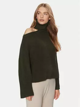 Свитер с высоким воротником обычного кроя Jdy, зеленый