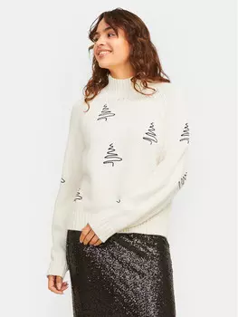 Свитер с высоким воротником обычного кроя Jjxx, экрю