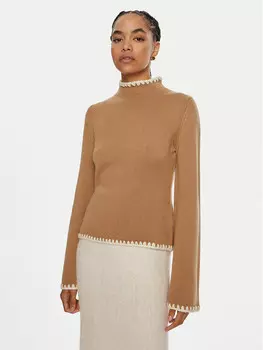 Свитер с высоким воротником обычного кроя Luisa Spagnoli, коричневый