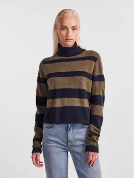 Свитер с высоким воротником обычного кроя Pieces, синий