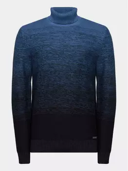 Свитер с высоким воротником обычного кроя Pierre Cardin, синий