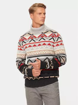 Свитер с высоким воротником обычного кроя Pierre Cardin, серый