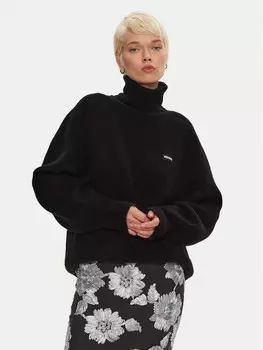 Свитер с высоким воротником обычного кроя Rotate, черный