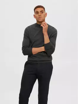 Свитер с высоким воротником обычного кроя Selected Homme, серый