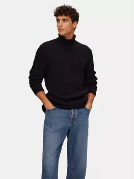 Свитер с высоким воротником обычного кроя Selected Homme, черный