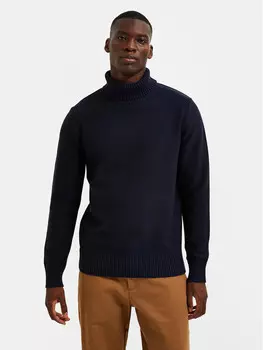 Свитер с высоким воротником обычного кроя Selected Homme, синий