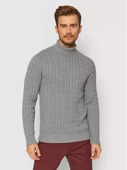 Свитер с высоким воротником обычного кроя Selected Homme, серый