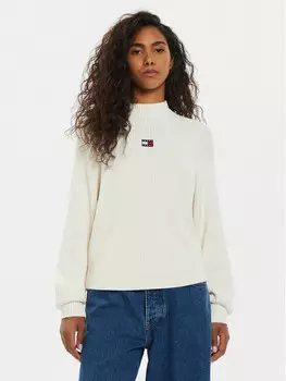 Свитер с высоким воротником обычного кроя Tommy Jeans, экрю