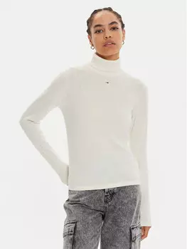 Свитер с высоким воротником обычного кроя Tommy Jeans, экрю