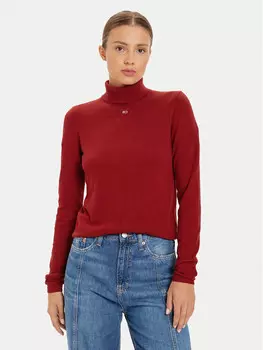 Свитер с высоким воротником обычного кроя Tommy Jeans, красный