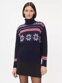 Свитер с высоким воротником обычного кроя United Colors Of Benetton, синий