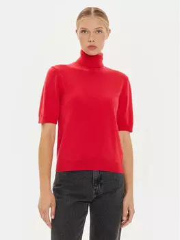 Свитер с высоким воротником обычного кроя United Colors Of Benetton, красный