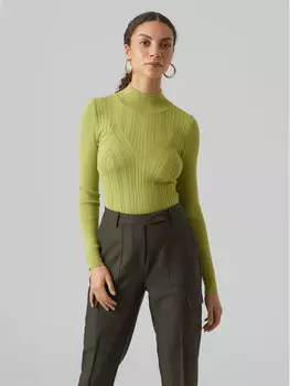 Свитер с высоким воротником обычного кроя Vero Moda, зеленый