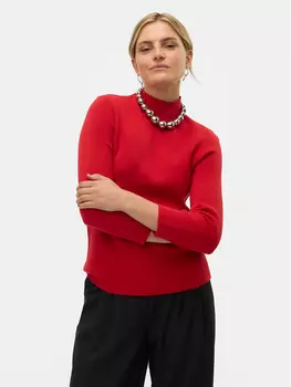 Свитер с высоким воротником обычного кроя Vero Moda, красный