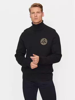 Свитер с высоким воротником обычного кроя Versace Jeans Couture, черный