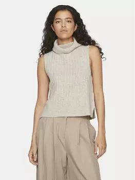 Свитер с высоким воротником обычного кроя Vila, бежевый