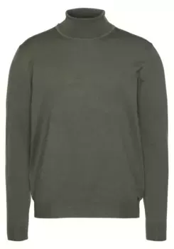 Свитер с высоким воротником OLYMP "OLYMP Knit Casual" тонкой вязки, оливковый