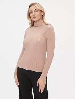 Свитер с высоким воротником приталенного кроя Fracomina, коричневый