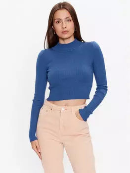 Свитер с высоким воротником приталенного кроя Glamorous, синий