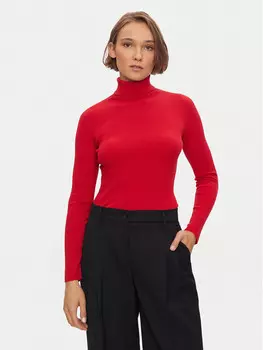 Свитер с высоким воротником приталенного кроя Kontatto, красный