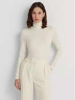 Свитер с высоким воротником приталенного кроя Lauren Ralph Lauren, экрю