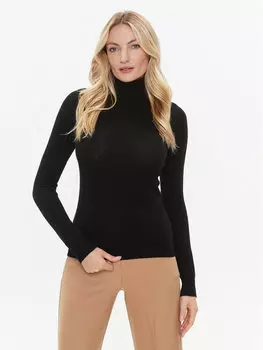 Свитер с высоким воротником приталенного кроя Marella, черный