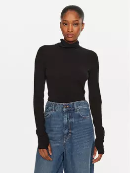 Свитер с высоким воротником приталенного кроя Marella, черный