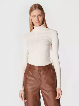 Свитер с высоким воротником приталенного кроя Morgan, экрю