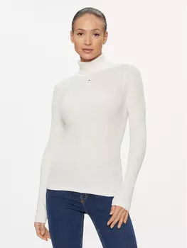 Свитер с высоким воротником приталенного кроя Tommy Jeans, белый