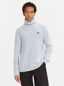 Свитер с высоким воротником приталенного кроя Tommy Jeans, голубой