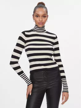 Свитер с высоким воротником приталенного кроя Vero Moda, черный