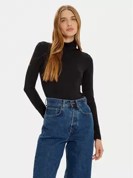 Свитер с высоким воротником приталенного кроя Vero Moda, черный