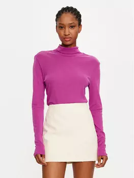 Свитер с высоким воротником приталенного кроя Vila, розовый