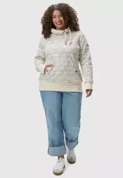 Свитер с высоким воротником Ragwear "Rylie Print Plus", модный женский свитер с капюшоном на шнурах, коричневый