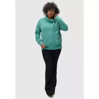 Свитер с высоким воротником Ragwear "Rylie Print Plus", модный женский свитер с капюшоном на шнурах, мятный