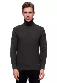 Свитер с высоким воротником Rusty Neal стильной тонкой вязки, серый