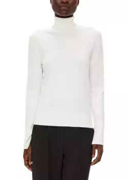 Свитер с высоким воротником S.Oliver BLACK LABEL в крапинку, белый