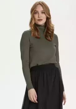 Свитер с высоким воротником Saint Tropez "J2046, MilaSZ Rollneck Pullover", зеленый