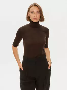 Свитер с высоким воротником стандартной посадки Max Mara Leisure, коричневый