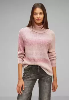Свитер с высоким воротником STREET ONE, мягкий и нежный, цвет Soft Pure Lilac Melange
