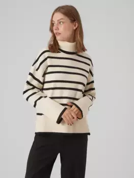 Свитер с высоким воротником Vero Moda "VMSABA LS ROLLNECK PULLOVER GA NOOS", черный