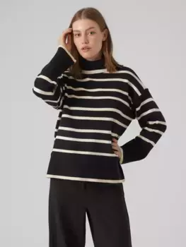 Свитер с высоким воротником Vero Moda "VMSABA LS ROLLNECK PULLOVER GA NOOS", цвет Black Stripes:Birch