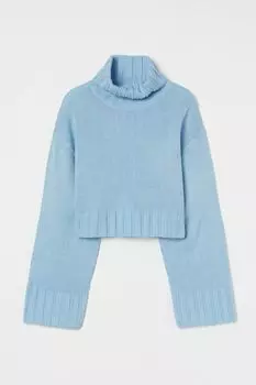Свитер с высоким воротом H&amp;M, светло-синий