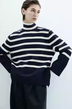 Свитер с высоким воротом H&M, синий