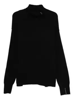Свитер с высоким воротом и декоративной отделкой Isabel Benenato, черный