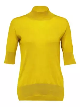 Свитер с высоким воротом и короткими рукавами JIL SANDER, желтый